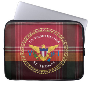 US Virgin Islands Flagga St. Thomas Madras USVI Laptop Fodral