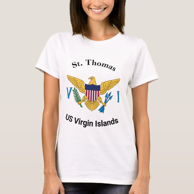 US Virgin Islands Flagga St. Thomas USVI T Shirt (Framsida)