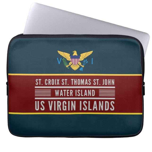 US Virgin Islands Flagga USVI St. Croix St. Thomas Laptop Fodral (Framsidan)