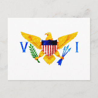 US VIRGIN ÖARNA FLAGGA VYKORT