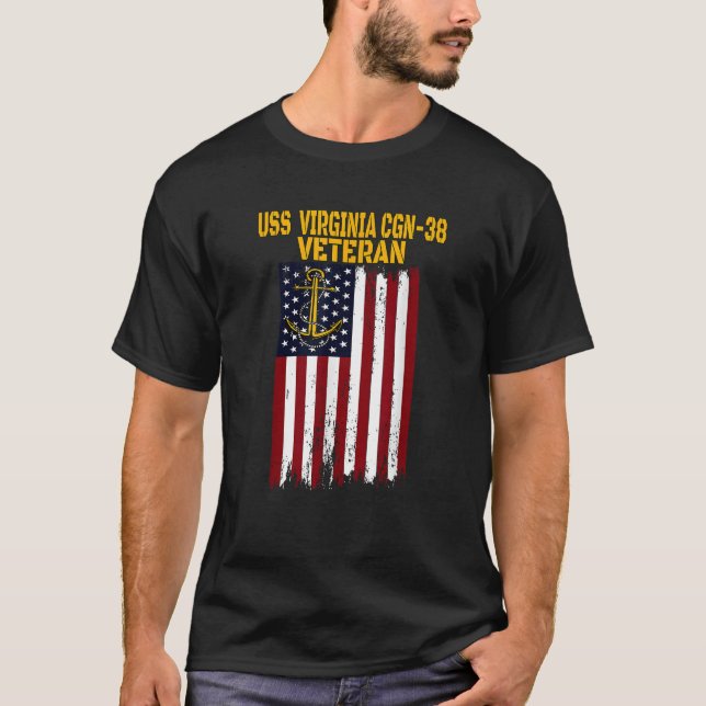 US Virginia CGN 38 Cruiser Veterans Day Far s T Shirt (Framsida)