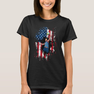 US Volleyball Practice US American Flagga Independ T Shirt