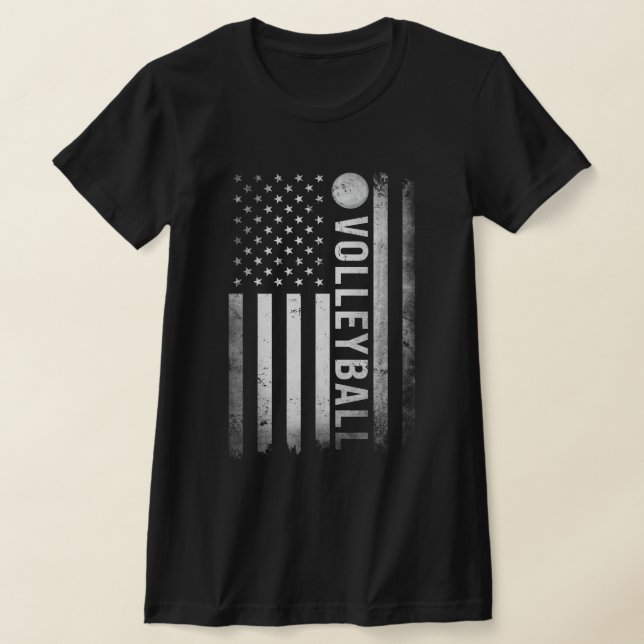 US Volleyball Practice USA flagga American Women M T Shirt (Laydown)