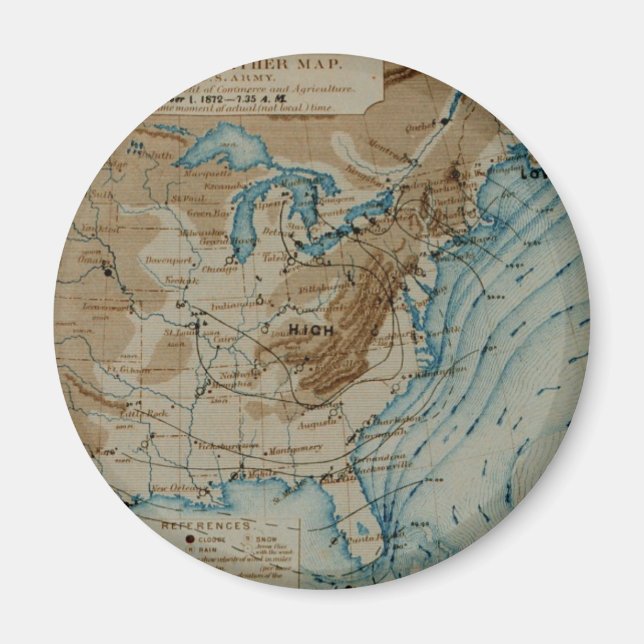 US Weather Karta Magnet (Framsidan)