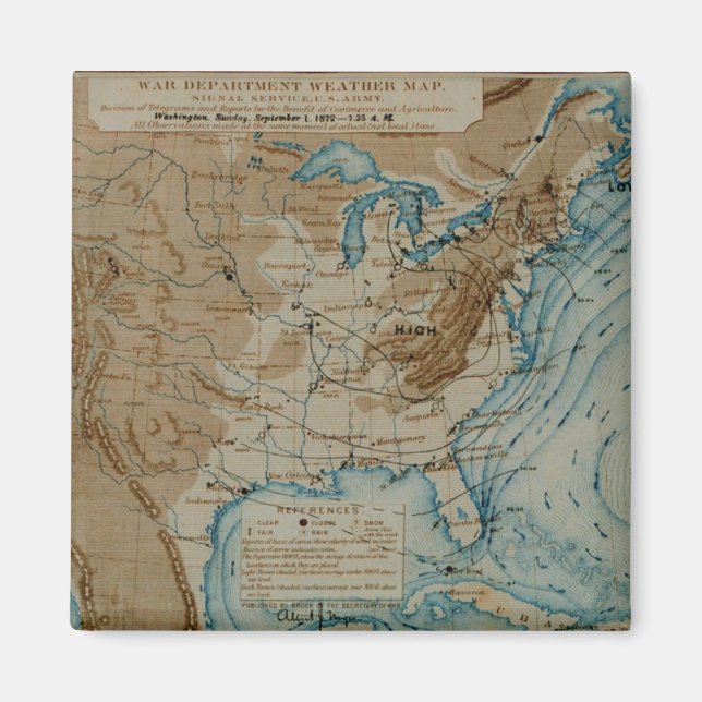 US Weather Karta Magnet (Framsidan)