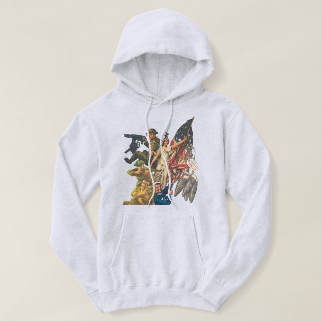 US WW1 propaganda poster mash-up Hoodie (Design framsida)