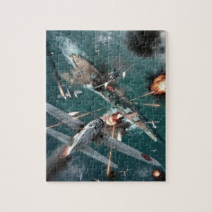 US WWII Battleship Under Attack Pussel