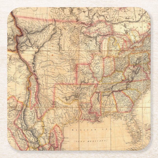 USA 12 UNDERLÄGG PAPPER KVADRAT (Framsidan)