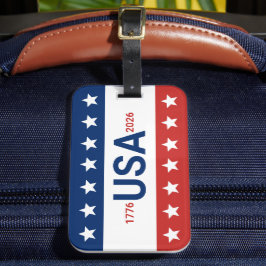 USA 1776 2026 250-årsjubileum Rött Vitt Blått Bagagebricka