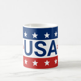 USA 1776 2026 250-årsjubileum Rött Vitt Blått Kaffemugg