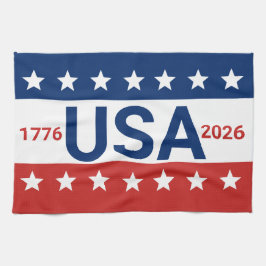 USA 1776 2026 250-årsjubileum Rött Vitt Blått Kökshandduk