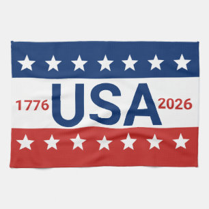 USA 1776 2026 250-årsjubileum Rött Vitt Blått Kökshandduk