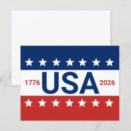 USA 1776 2026 250-årsjubileum Rött Vitt Blått Vykort