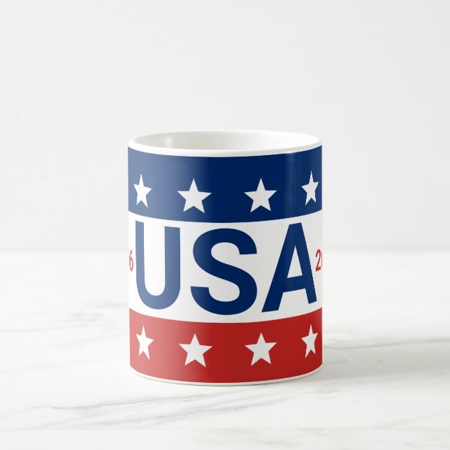 USA 1776 2026 250th Anniversary Red White Blue Kaffemugg (Center)