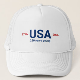 USA 1776 2026 250th Anniversary Red White Blue Keps