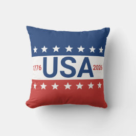 USA 1776 2026 250th Anniversary Red White Blue Kudde
