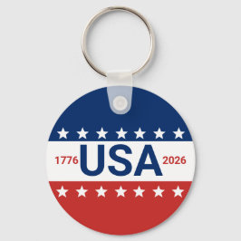 USA 1776 2026 250th Anniversary Red White Blue Nyckelring