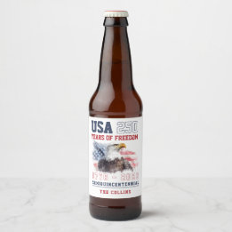 USA 1776-2026 America's 250-årsjubileum 4 juli Ölflaska Etikett