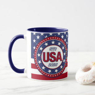 USA 1776 - 2026 Med USA-flagga Mugg