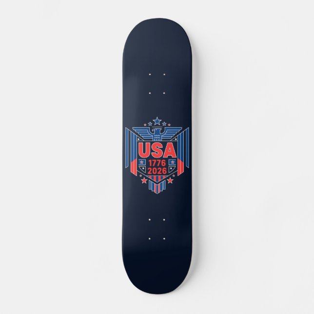 USA 1776-2026 MINI SKATEBOARD BRÄDA 18,5 CM (Framsida)