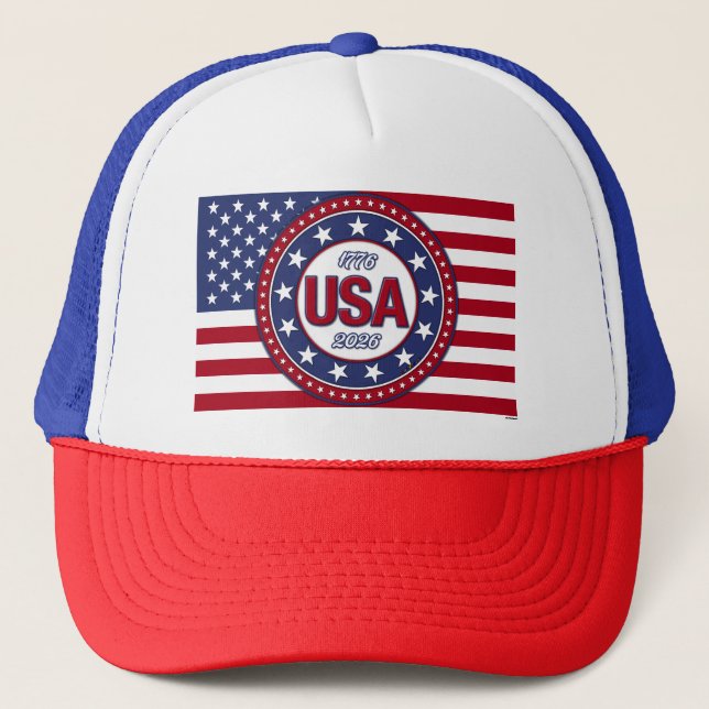 USA 1776 - 2026 With USA Flag Keps (Framsida)