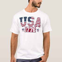 USA 1776 Amerika Flagga Independence day 4 juli T Shirt