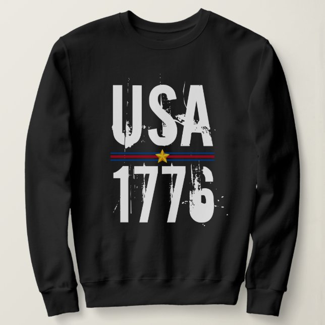 USA 1776 Black T Shirt (Design framsida)