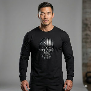 USA 1776 Patriot Skalle Amerikansk Flagga 250 År T Shirt