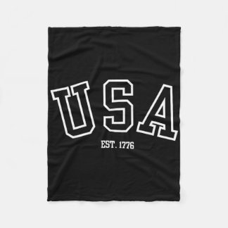 USA 1776 Patriotisk College Stil Amerikansk Stolth Fleecefilt