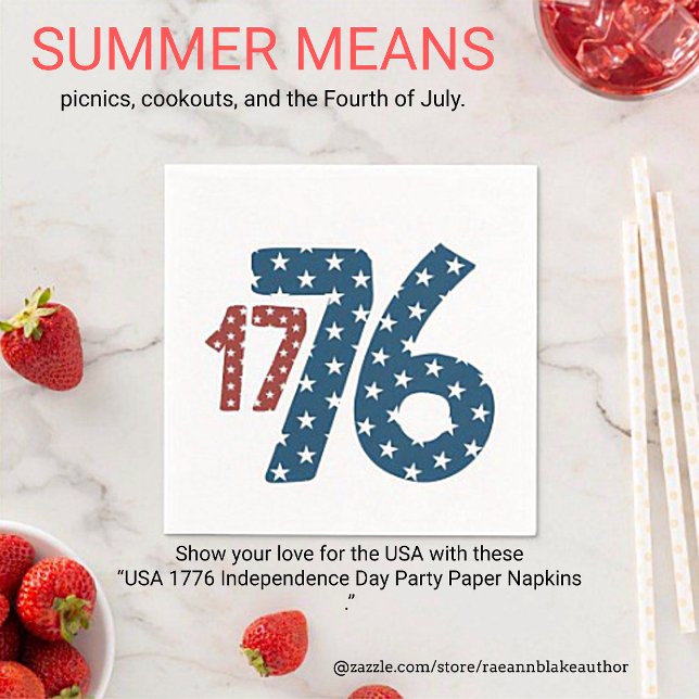 USA 1776 Självständighetsdag Festliga Pappersserve Pappersservett (Skapare uppladdad)
