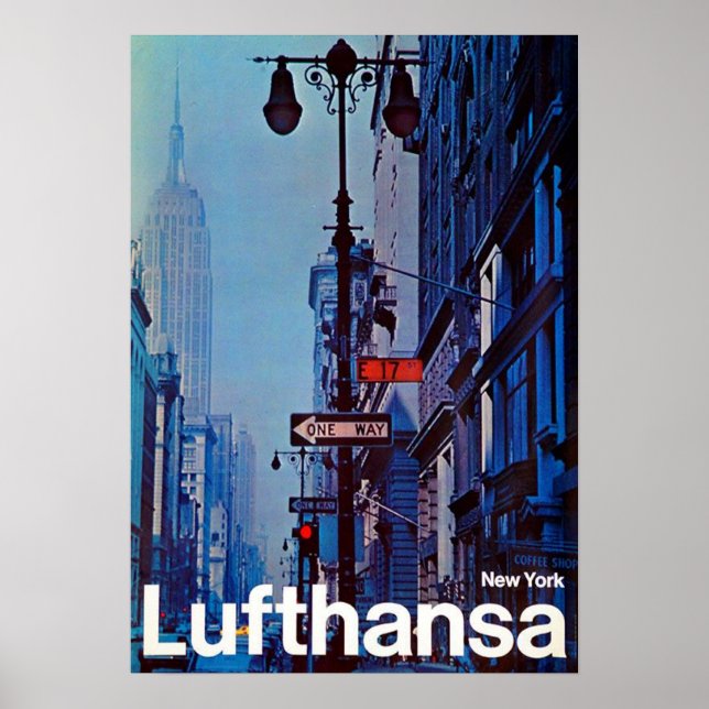 " USA: 1969/heute New York City - Lufthansa Reise Poster (Framsidan)