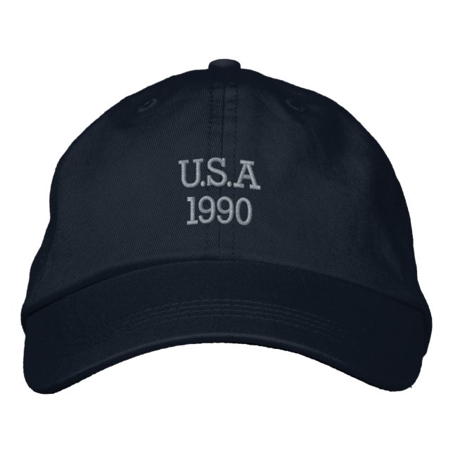 USA 1990 SPECIALTILLVERKAD BRODERAD KEPS (Framsida)