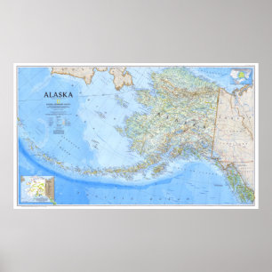 " USA: 1994/i dag Alaska - Detailed KARTA ... Poster
