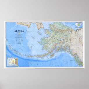 " USA: 1994/i dag Alaska - Detailed KARTA ... Poster