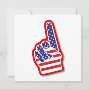USA #1 Foam Hand/4:e juli Kort