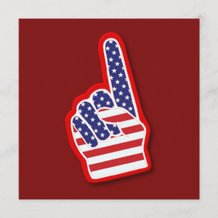 USA #1 Foam Hand/4:e juli Kort