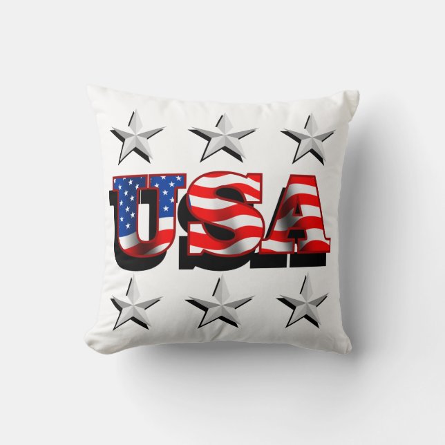USA 1 med stjärnadekorativ kudde (Framsida)