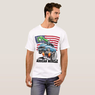 USA 1 Monster Hot Rod (blå) Amerikansk muskel T-shirt