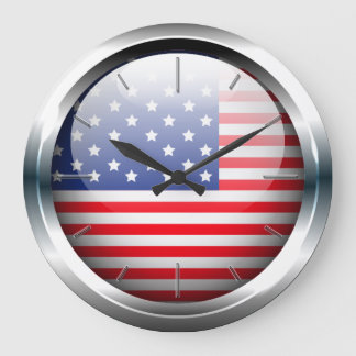 USA 1 Wall Clock (med alternativ) Stor Klocka