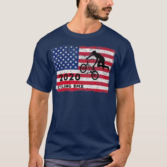USA 2020 American Cycling BMX Bike Motocross T Shirt (Framsida)