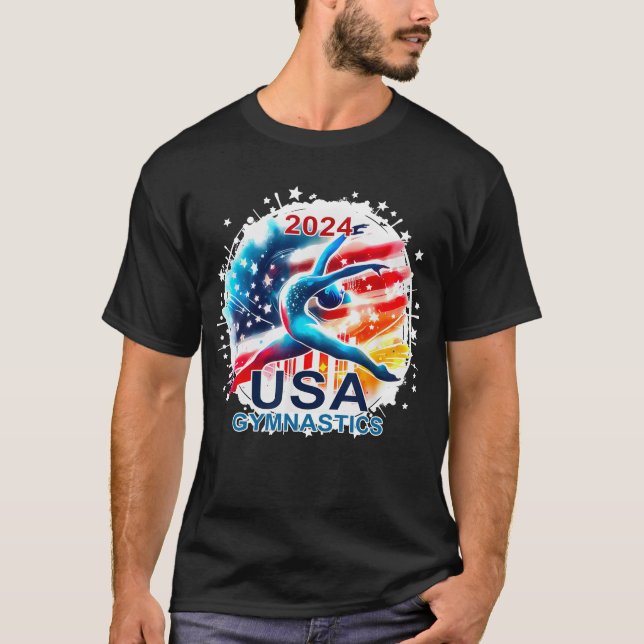USA 2024 Games United States Gymnastics America 20 T Shirt (Framsida)