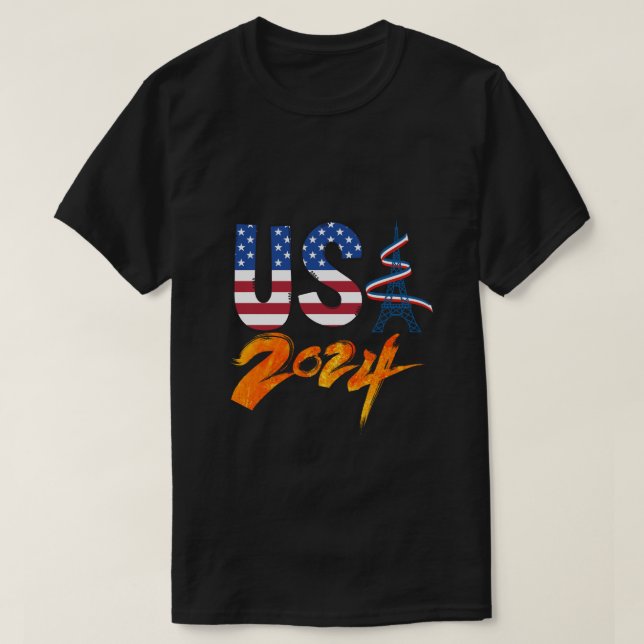 USA 2024 Par olympiska spelen  T Shirt (Design framsida)