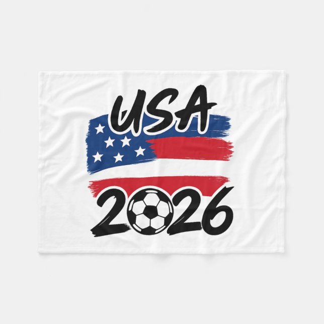 USA 2026 Fotbollsdesign Fleecefilt (Framsidan (Horisontell))