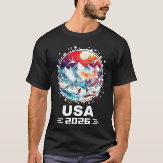 USA 2026 Gå Förenade Stater Vintersporter USAeam 2 T Shirt