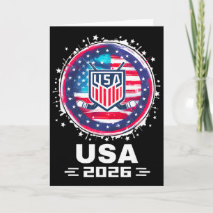 Usa 2026 Hockey Amerikansk Flagga Kvinnor Män Barn Kort