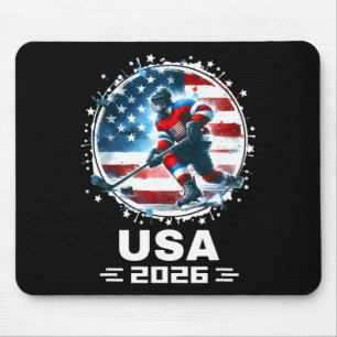 Usa 2026 Hockey Amerikansk Flagga Kvinnor Män Barn Musmatta