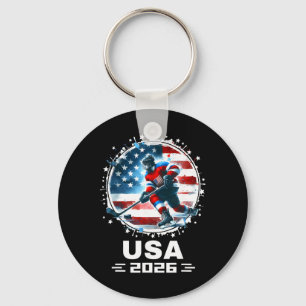 Usa 2026 Hockey Amerikansk Flagga Kvinnor Män Barn Nyckelring