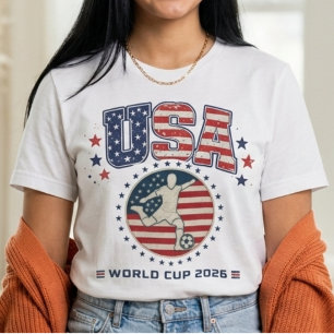 USA 2026 Patriotisk Fotbollsspelare Stjärnmärke T Shirt