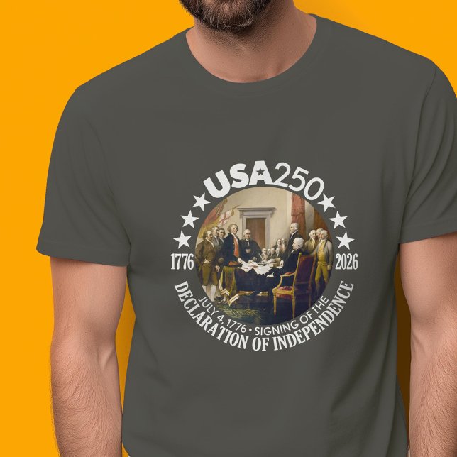 USA 250 - 1776-2026 - Declaration of Independence T Shirt (America's 250 Birthday Celebration)