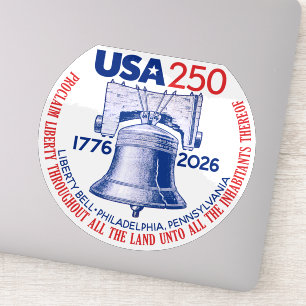 USA 250 - 1776-2026 - Frihetsklockan Röd Vit Blå Klistermärken